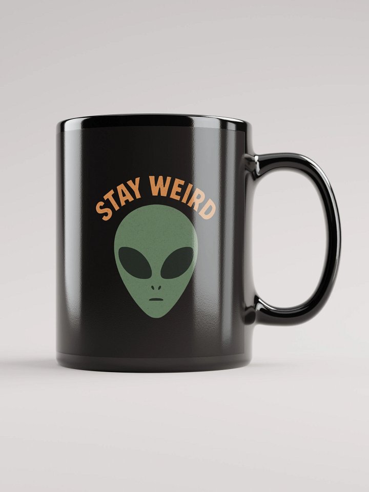 Stay Weird Black Glossy Mug product image (1)