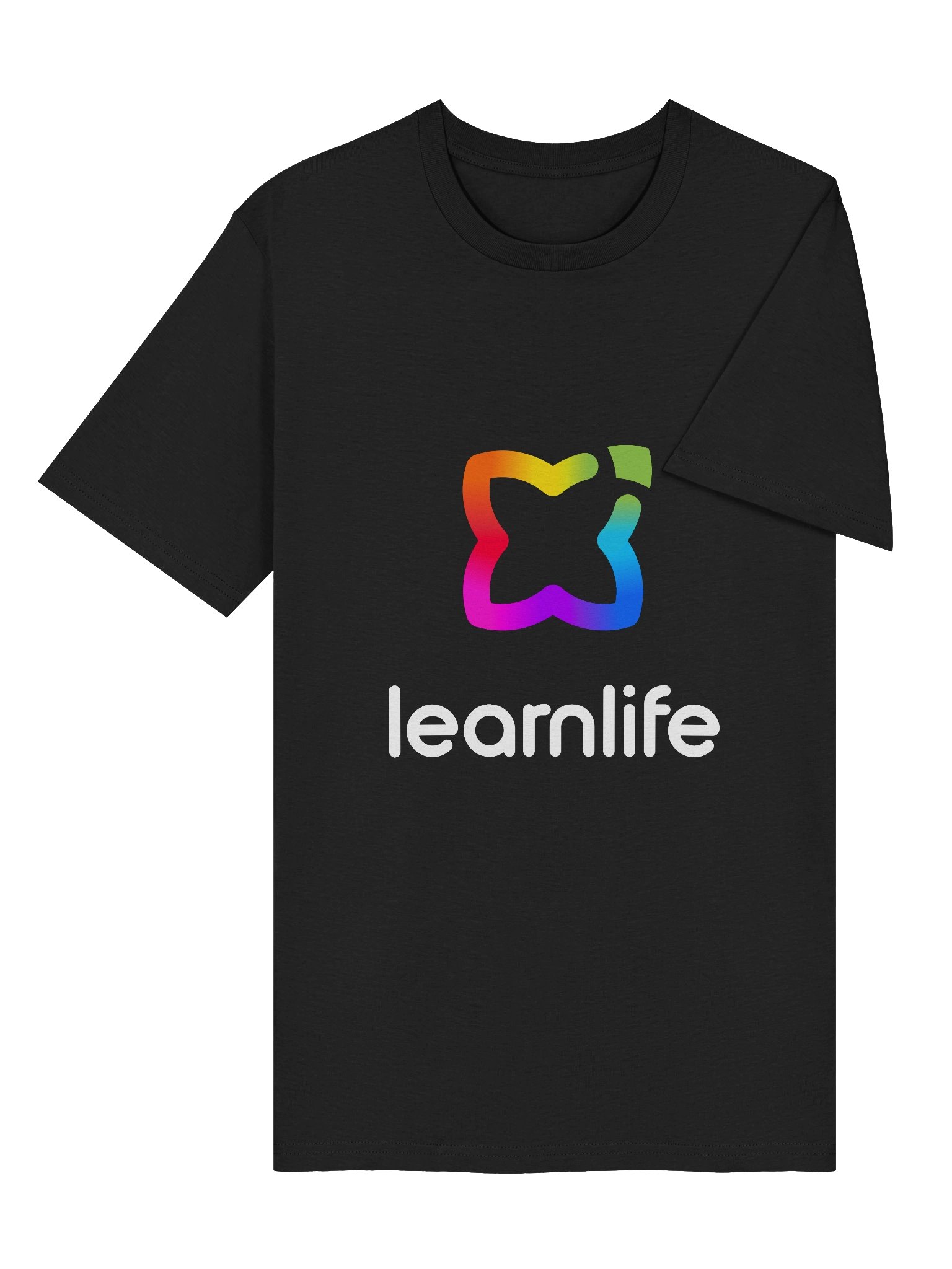 Adult/Teen Tee - Organic - Vertical Logo - Rainbow & White product image (6)