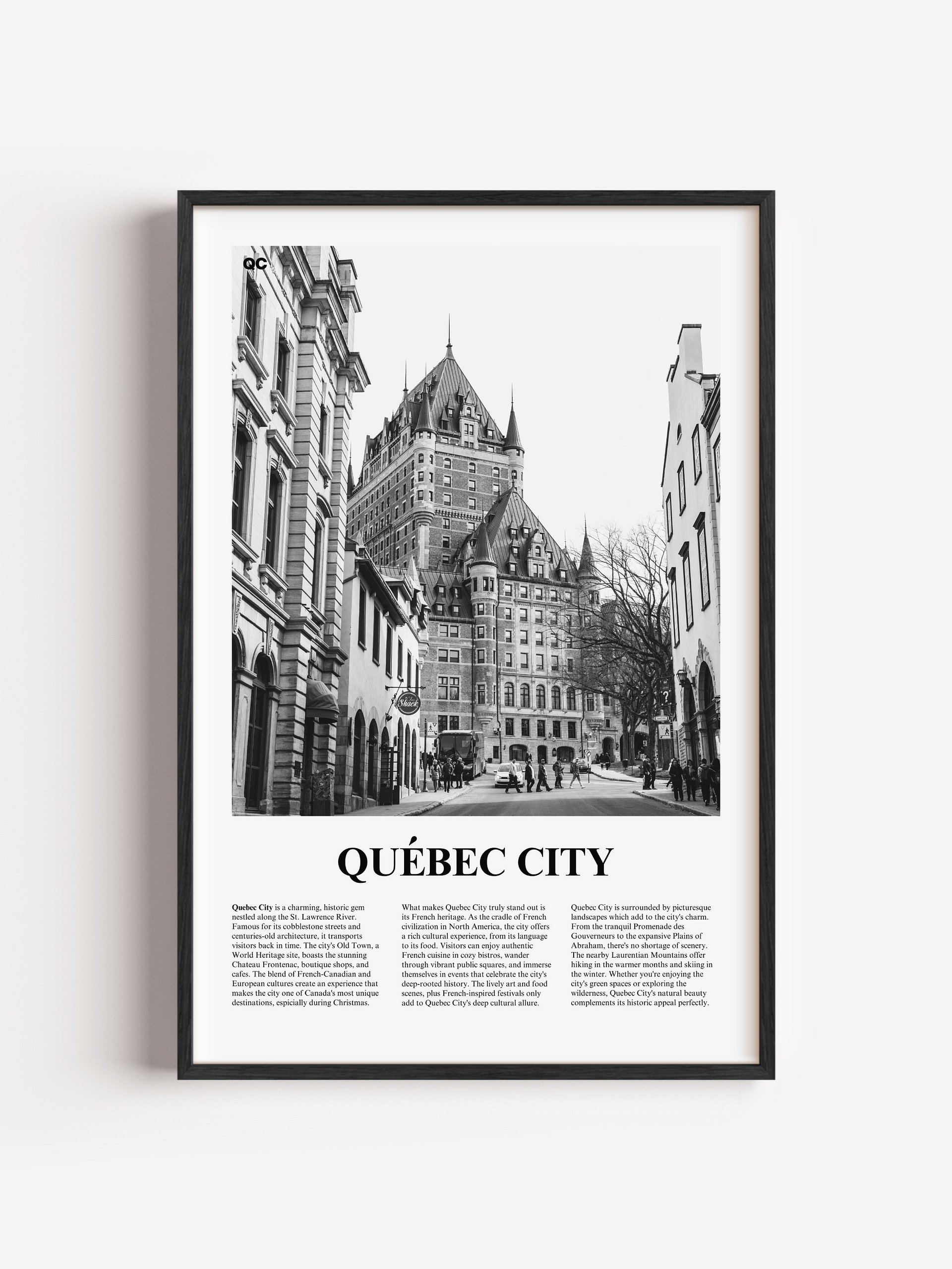 Quebec City 01 Newspaper Poster | Framed product image (1)