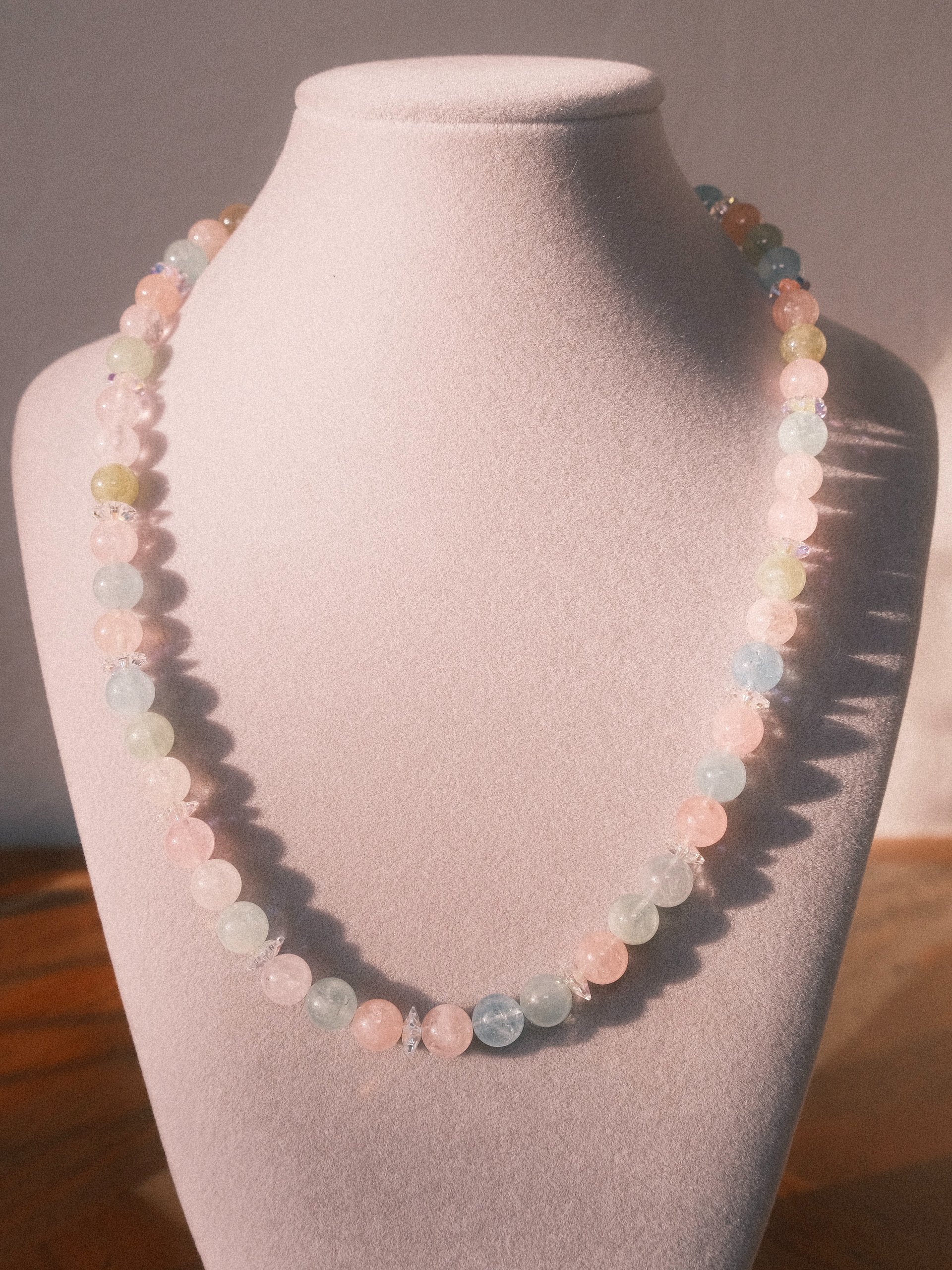 Soft spirit - Aquamarine & morganite necklace product image (1)
