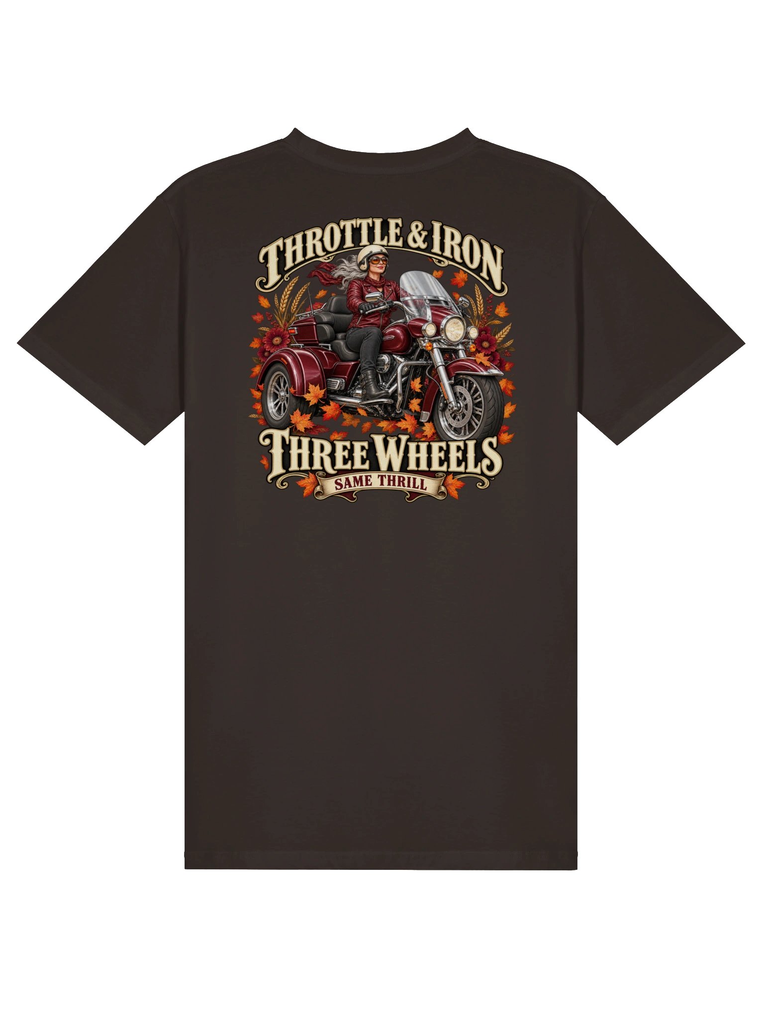 Throttle & Iron Three Wheels, Same Thrill Fall T-Shirt product image (2)