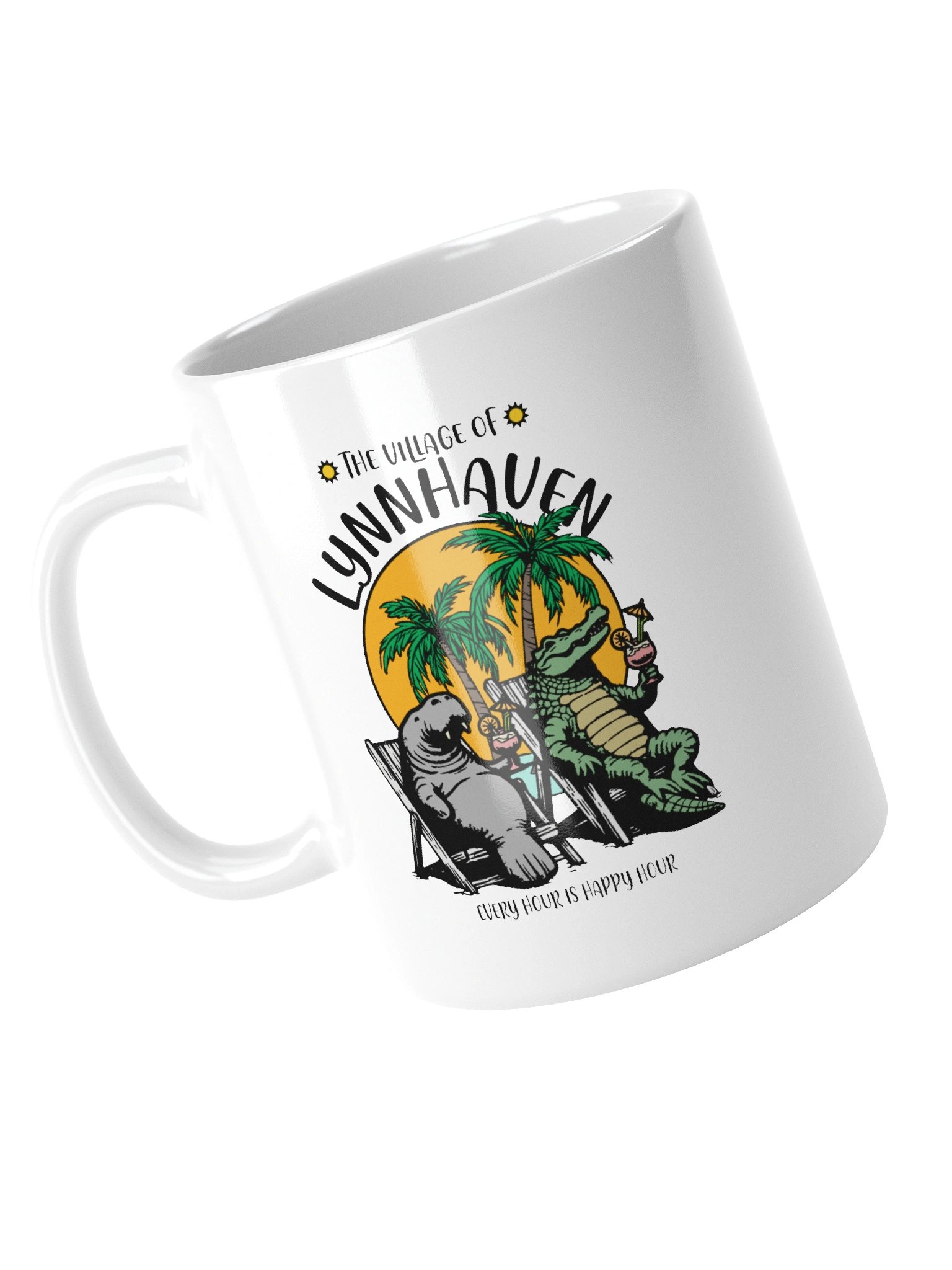The Village of Lynnhaven TV Florida USA Fun Manatee Alligator Design Coffee Mug product image (10)