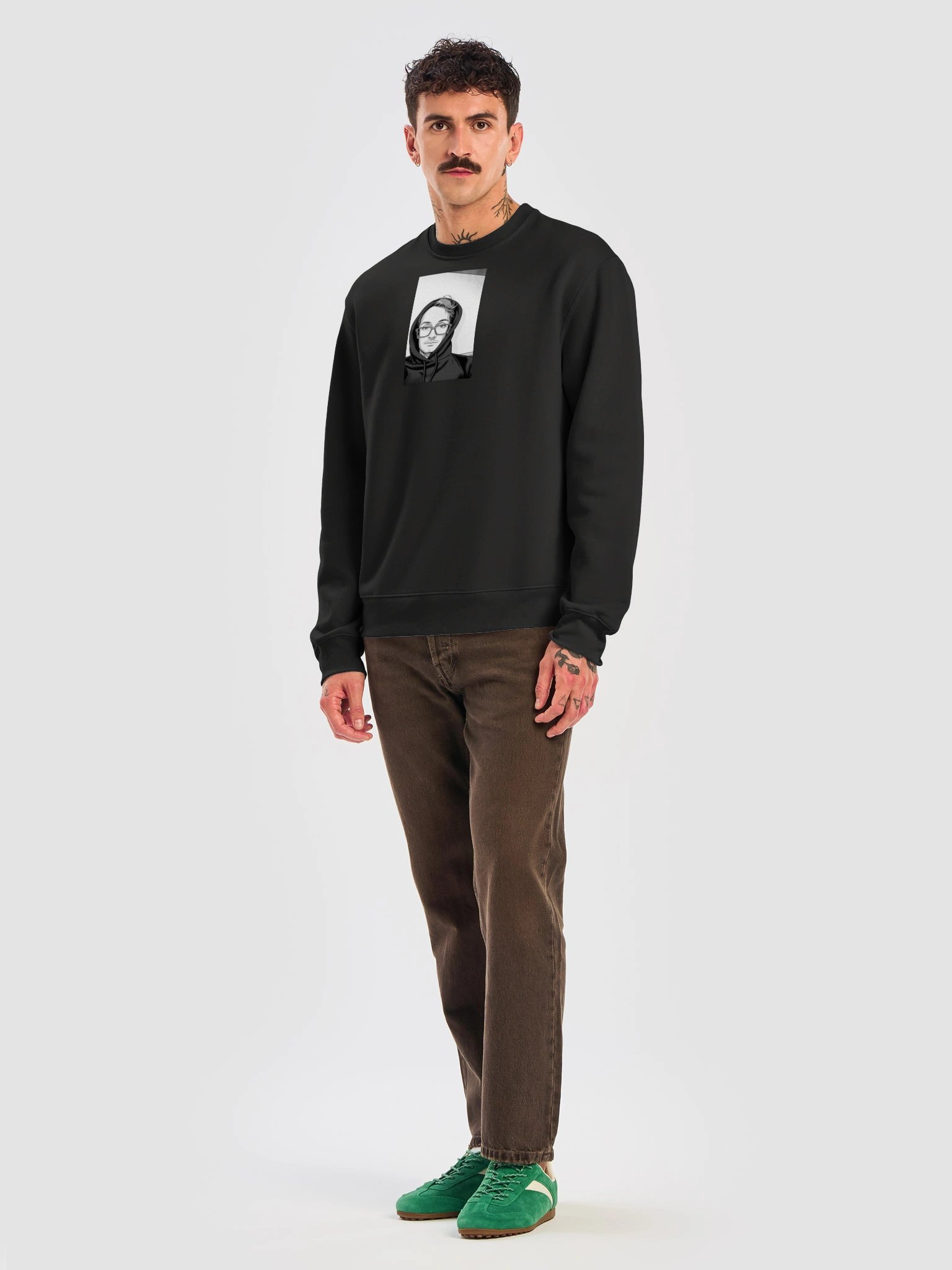 itssCSChris Black and White Cartoon. Oversized SweatShirt product image (54)