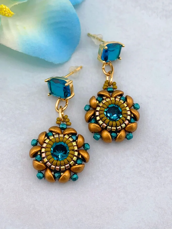 Beading Pattern - Lakeside Tea Earrings product image (1)
