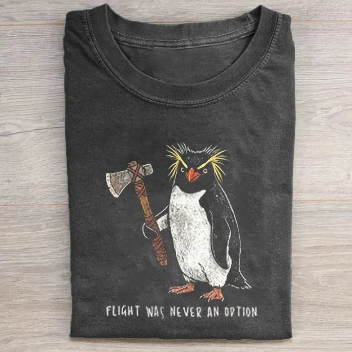 Flight Was Never An Option Penguin T-Shirt - Funny Rockhopper Comfort Colors Tee product image (25)