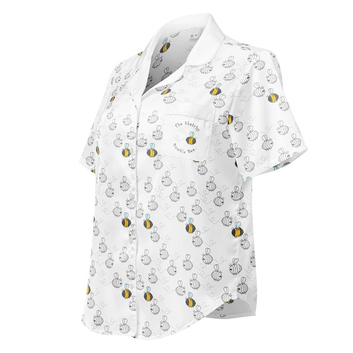 Whimsical Bee Grid Women's Pajama Top product image (1)