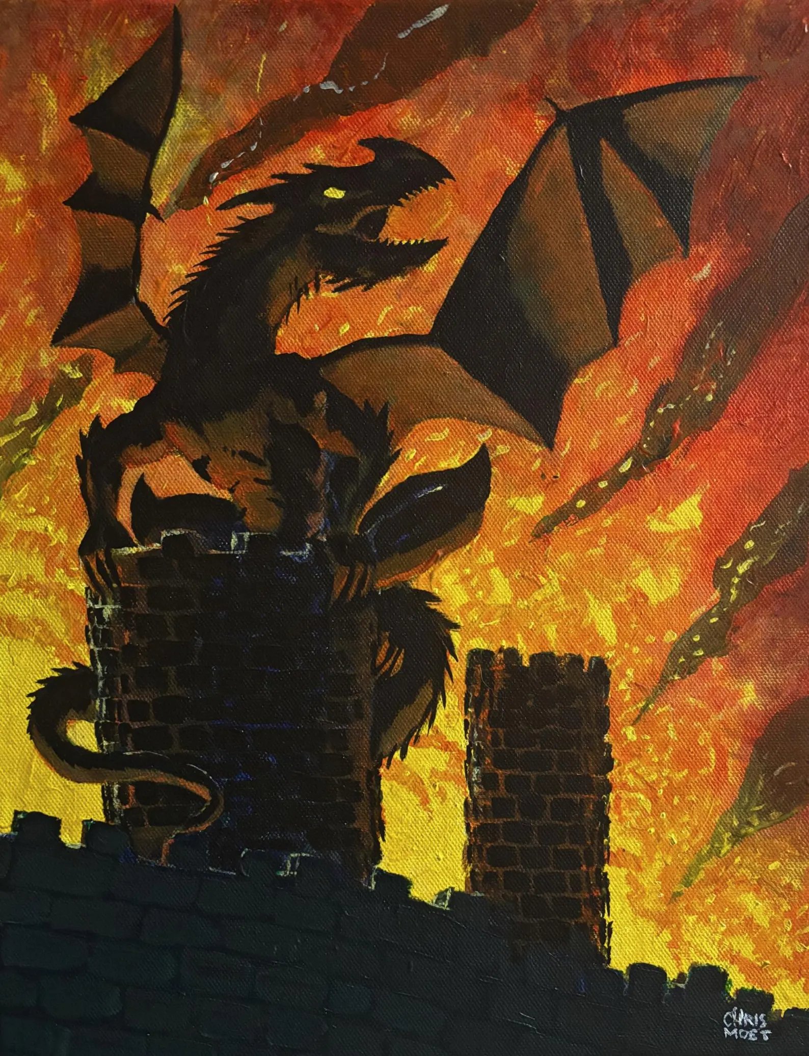 Draconic Reign Acrylic Painting on Canvas (Canada Only) product image (1)