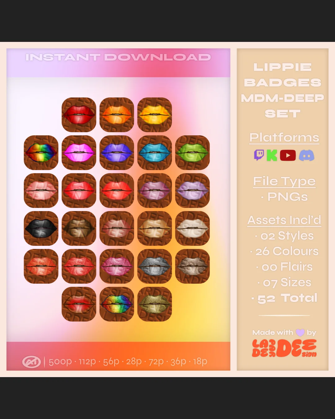Lippie Badges [Medium-Deep Set] product image (1)
