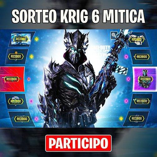 🔥SORTEO KRIG6 MÍTICA
Para participar haz estos pasos:
1. Seguirme
2. Dar LIKE
3. Suscribirte en YouTube: https://www.youtube....