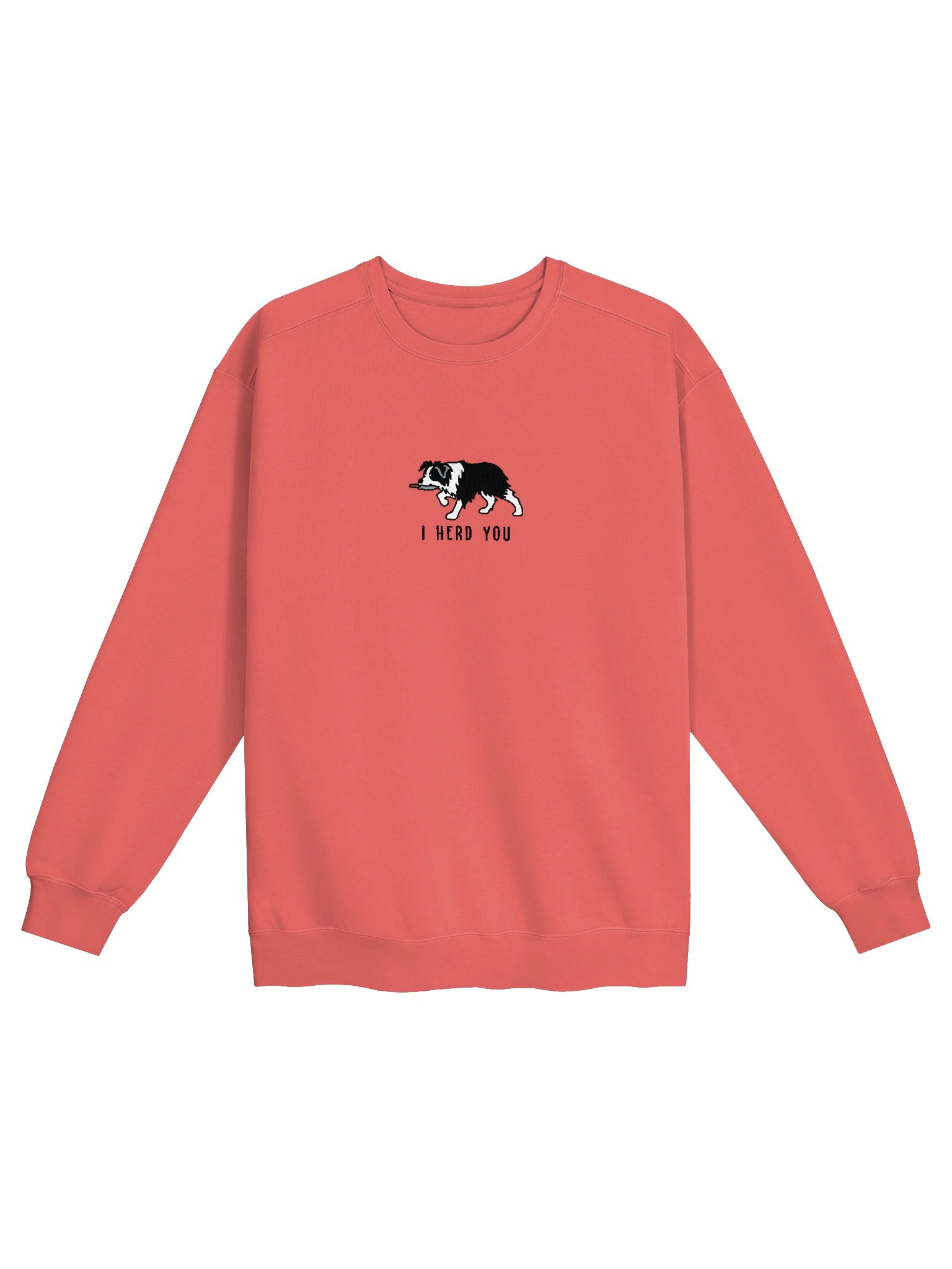 I Herd You Funny Chibi-Style Embroidered Premium Sweatshirt for Australian Shepherd(Black & White) Owners product image (17)