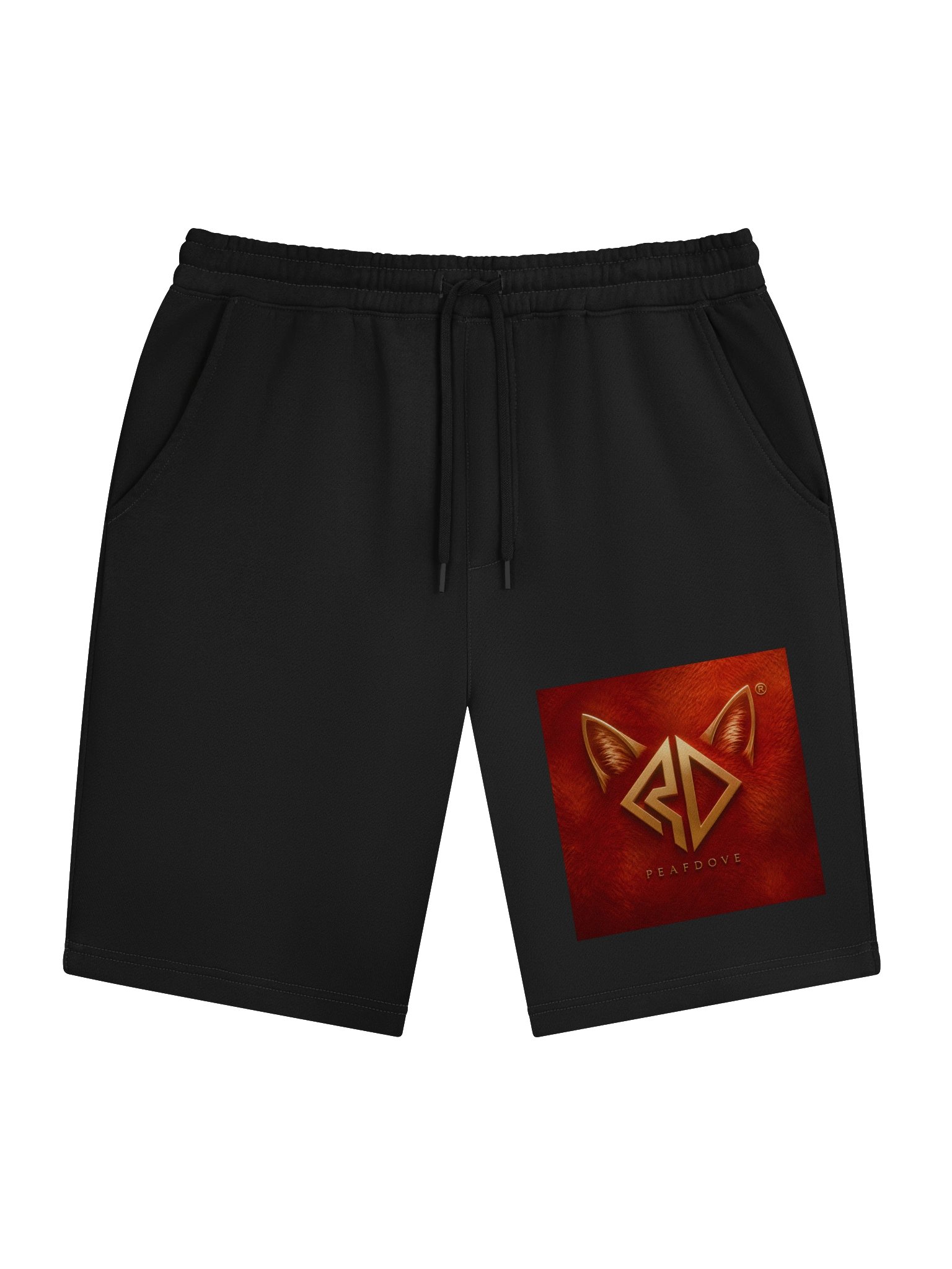 PEAFDOVE® RED CAT SIGNAL — Black Shorts product image (1)