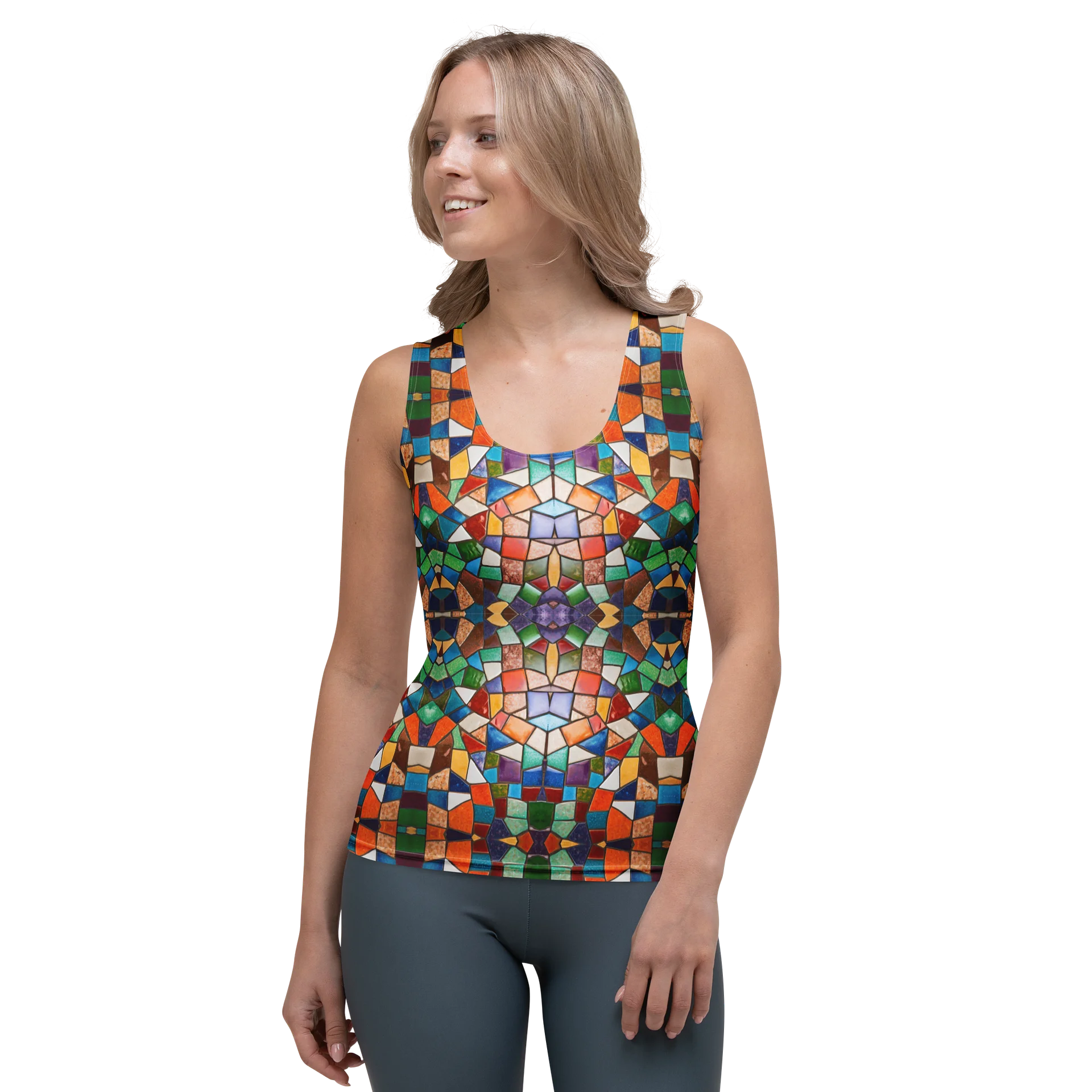 Women's Tank Top Glasmosaik-Fieber: Buntes Kaleidoskop-Top product image (2)