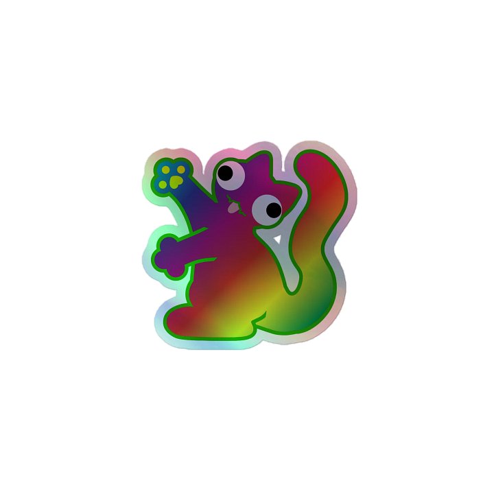 Holographic Sticker - Derpcat II Rainbow product image (1)