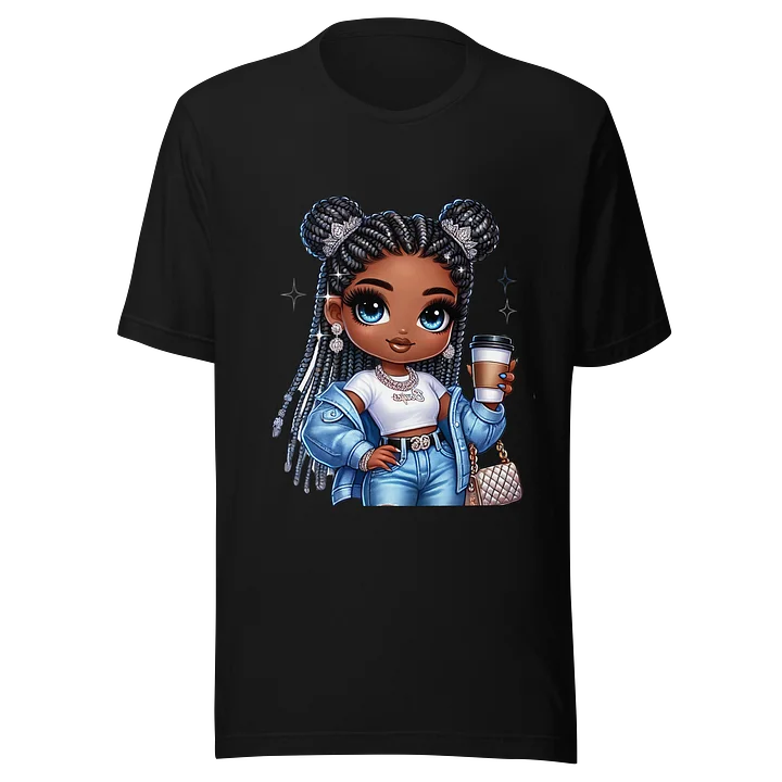 Chic Coffee Girl Cartoon Tee product image (1)