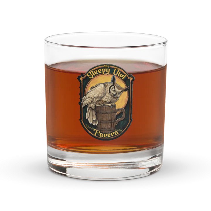 Sleepy Owl Tavern Rocks Glass product image (2)