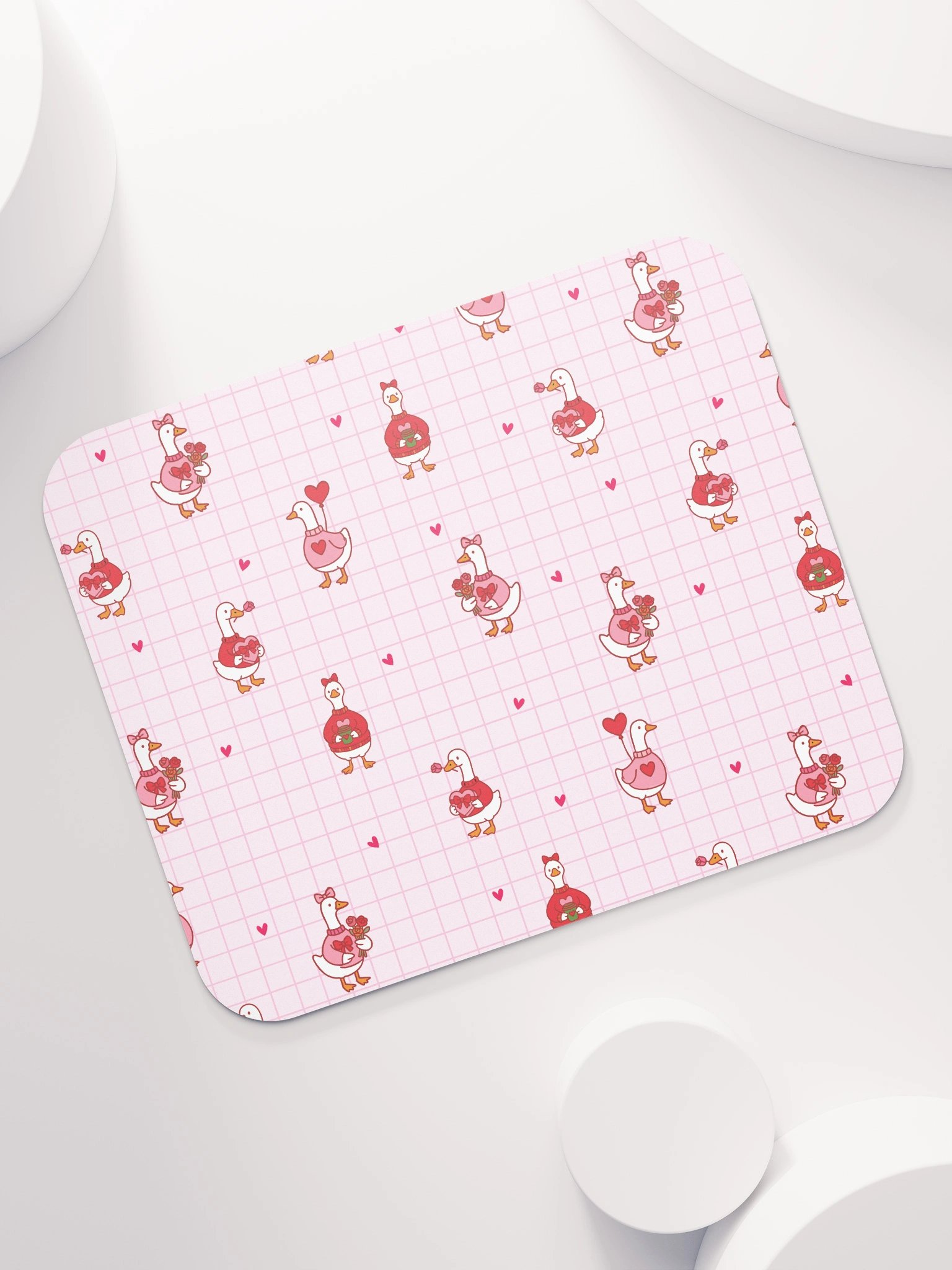 Pink Coquette Valentine Goose Mouse Mat- 8.7'' x 7.1'' product image (7)