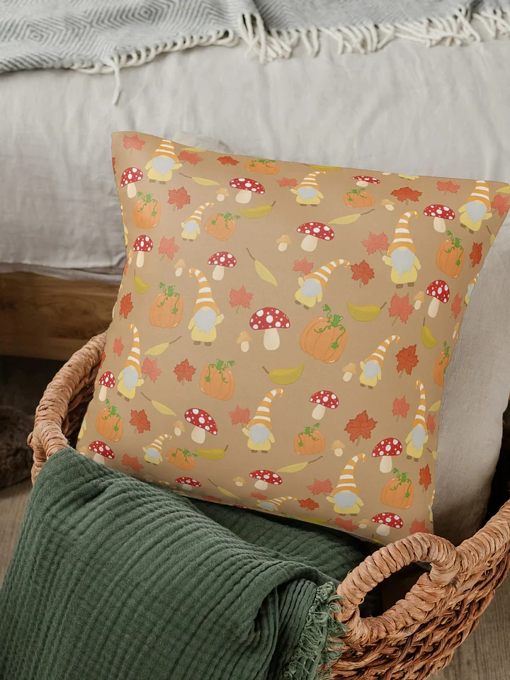 Fall with my Gnomies in Brown Pattern Pillow product image (1)
