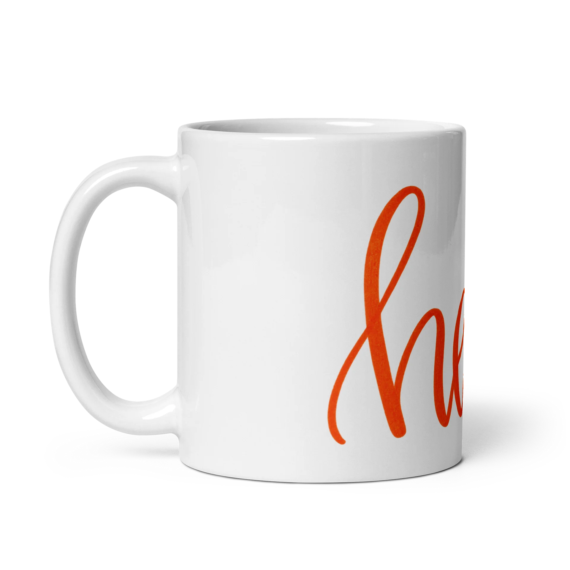 AK’s Hello! — Bright Orange on White - Mug product image (4)