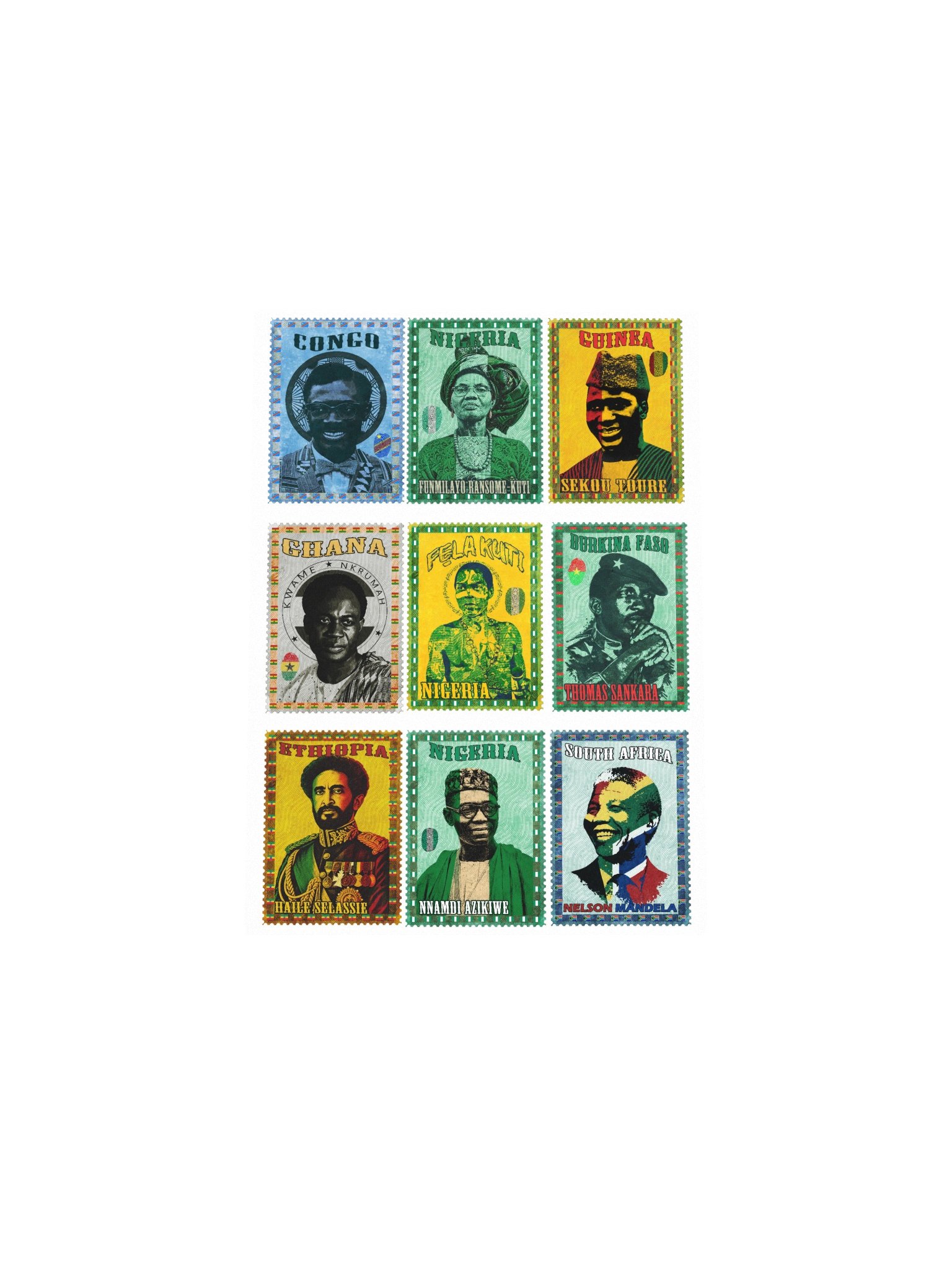 Pan-African Heroes Vintage Stamp Collage Poster product image (5)