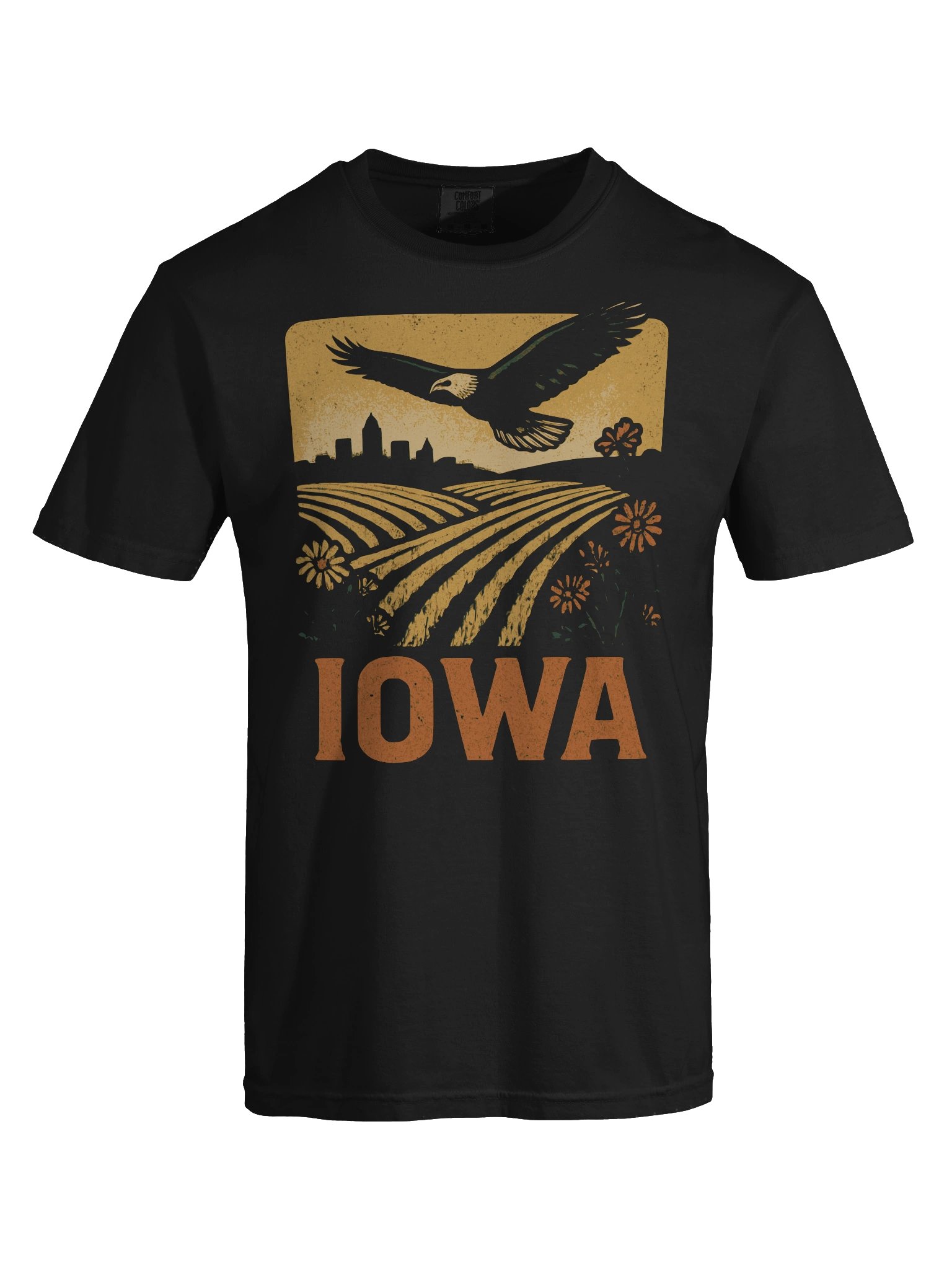 Iowa Eagle Farmland T-Shirt | Vintage Midwest State Pride Tee product image (5)