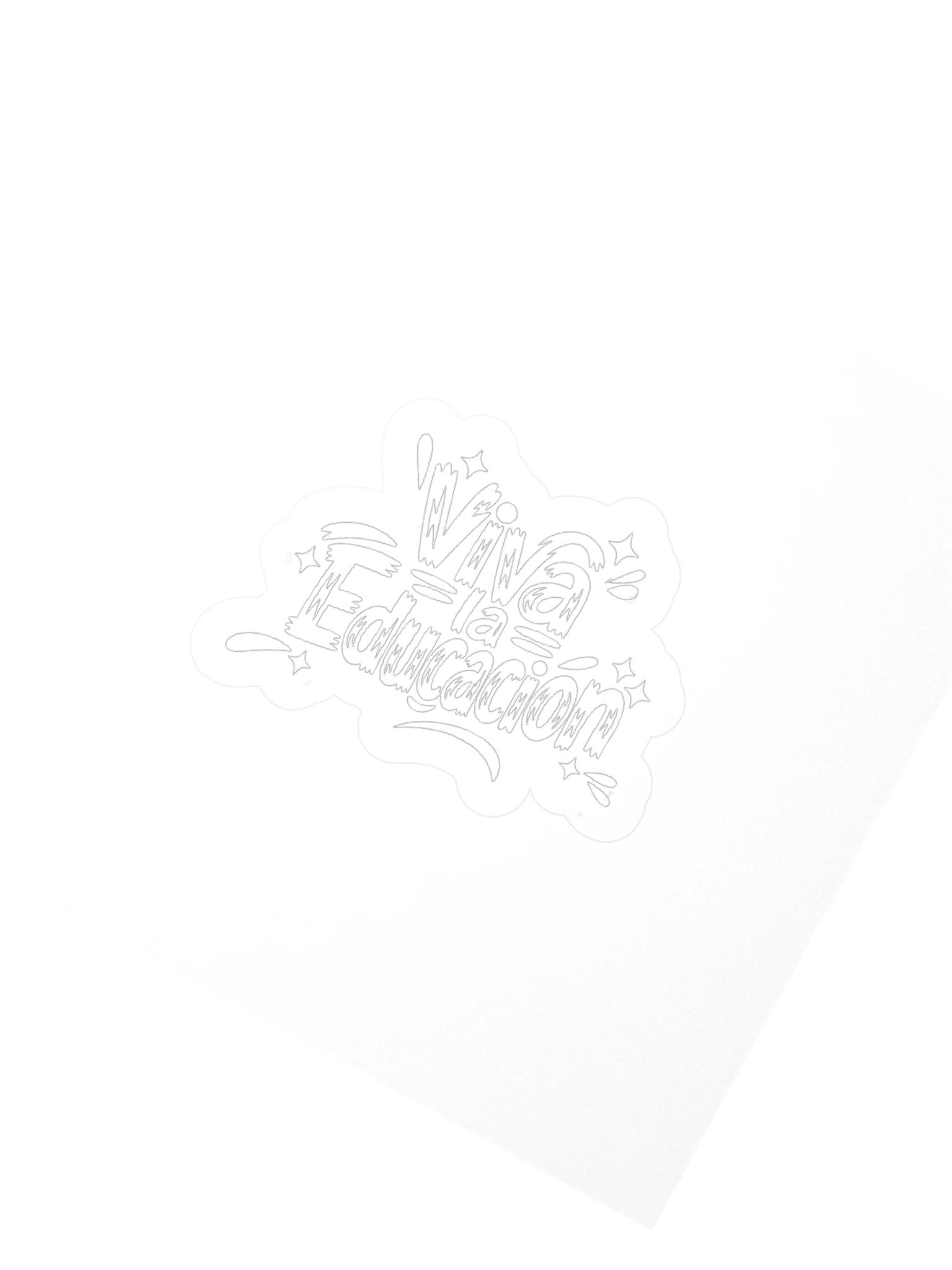 Viva la educación Sticker (White) product image (2)