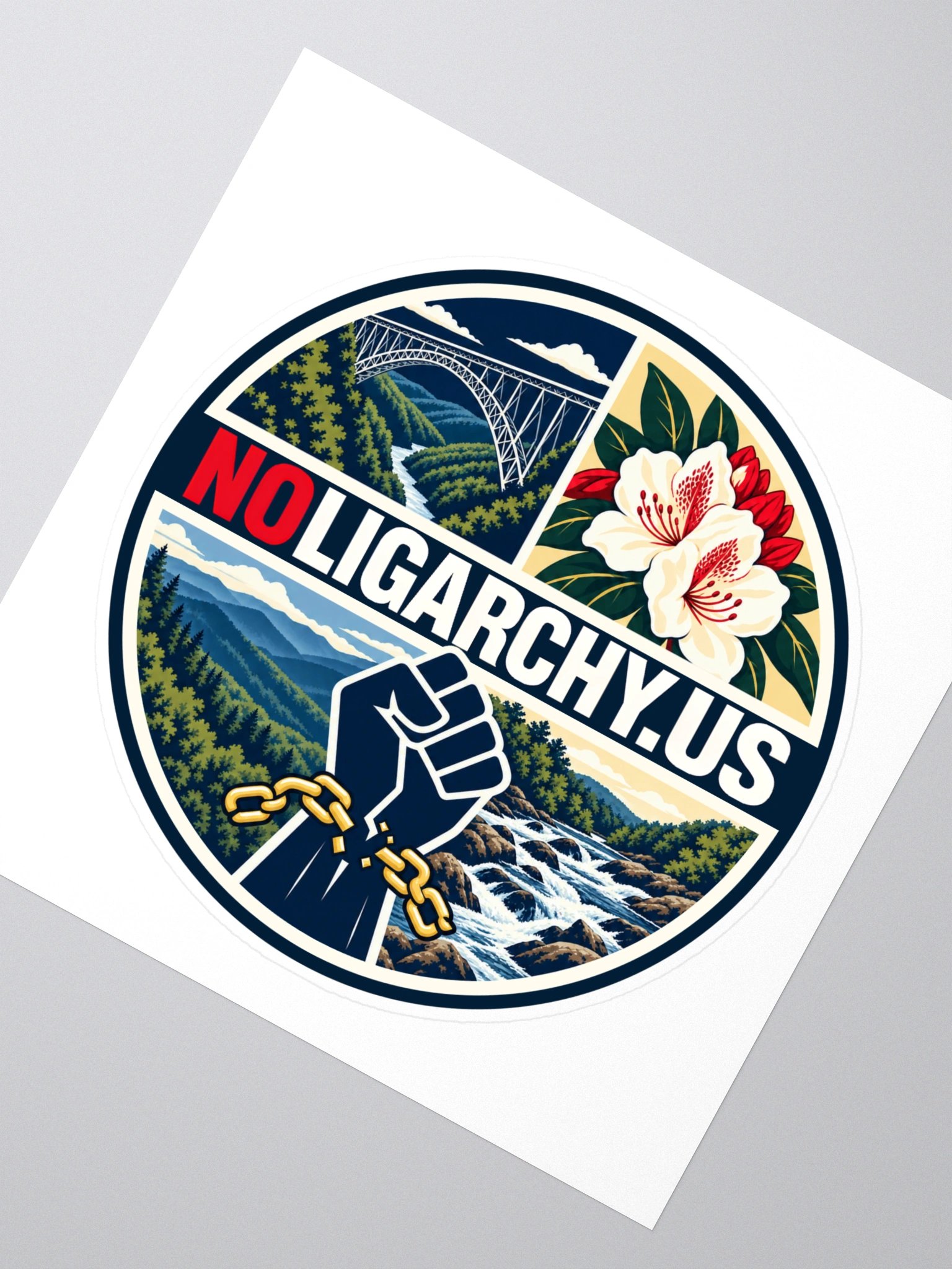 West Virginia NOLIGARCHY.US sticker product image (2)