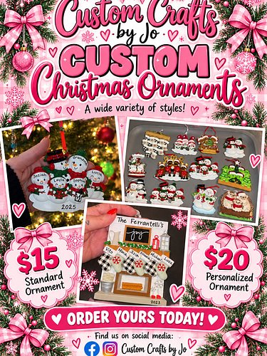 Starting to take orders for ornaments! 🥰 Message me if you’re interested and I can show you what I have!!