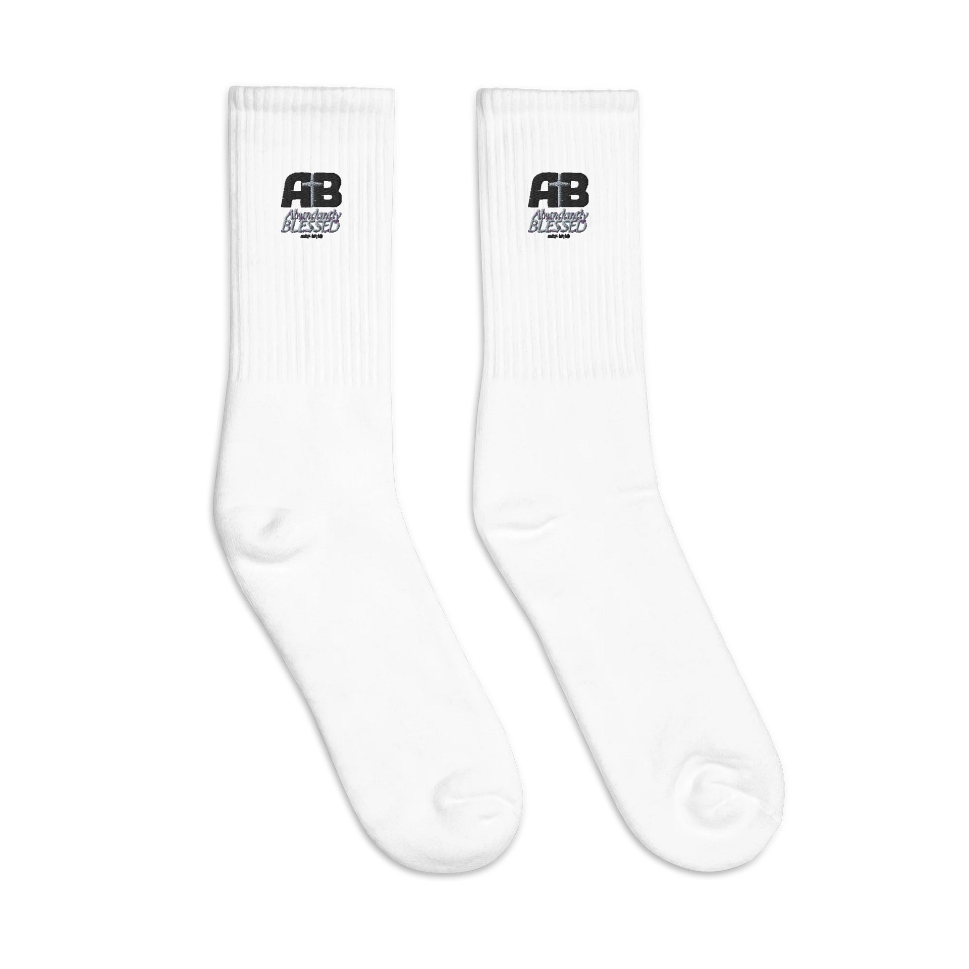 Abundantly Blessed Cross Embroidered Crew Socks product image (3)