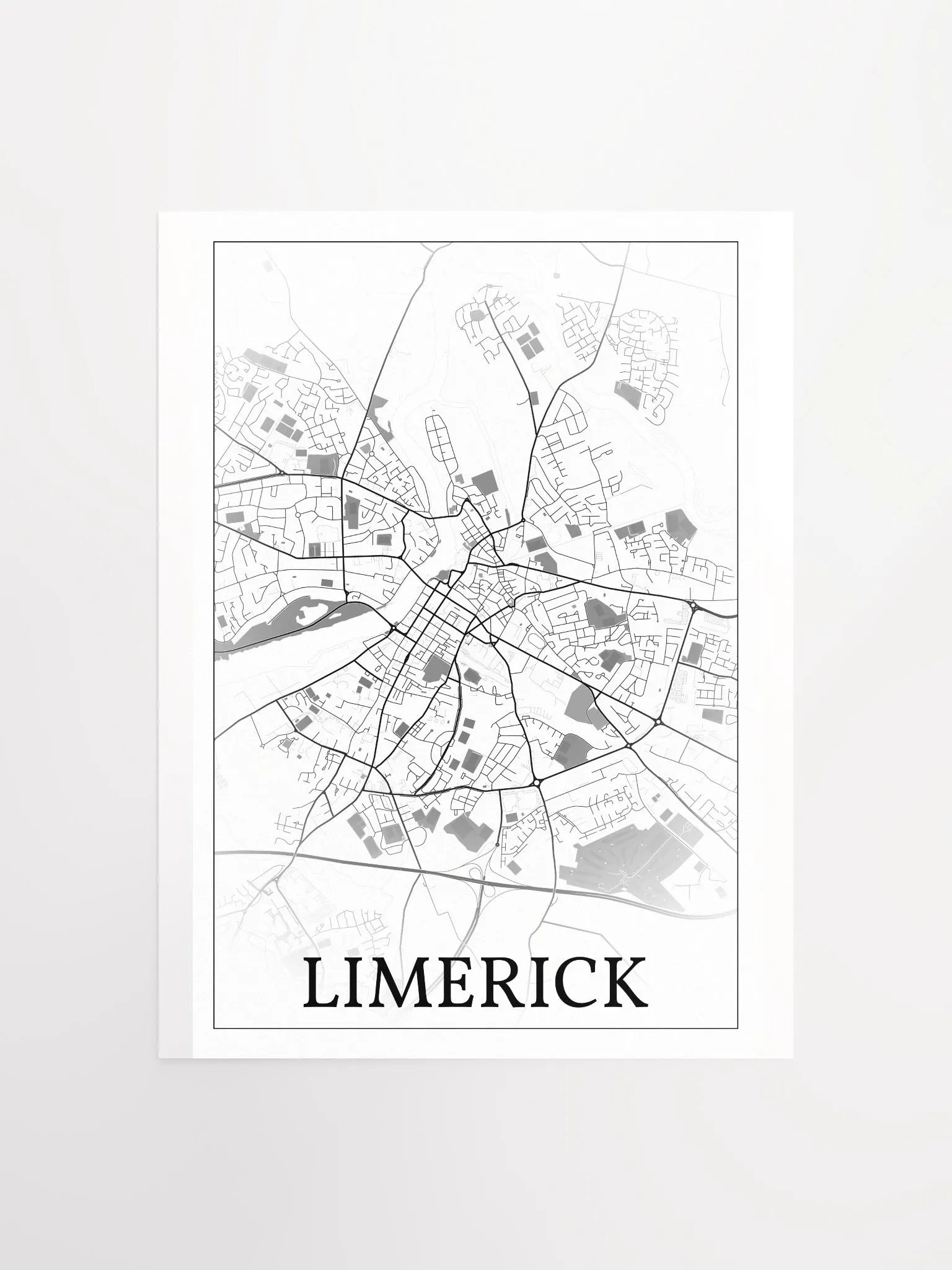 Limerick, Éire, city map print product image (1)