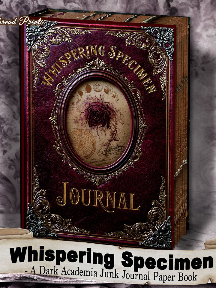 Whispering Specimen A Dark Academia Junk Journal Ephemera Digital+FREEBIE product image (1)