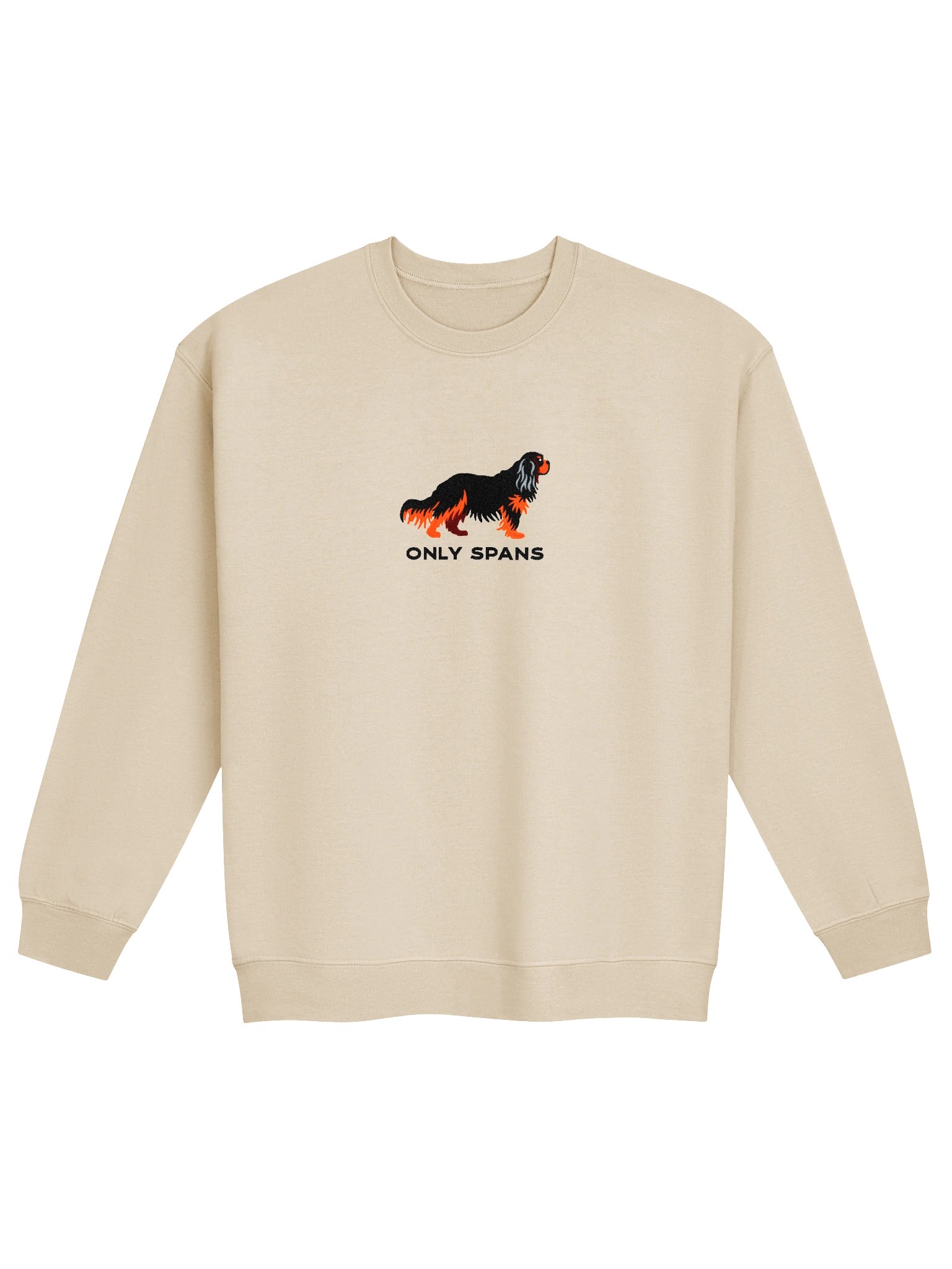 Only Spans Sweatshirt (Embroidered) of a Cavalier King Charles Spaniel(Black & Tan) product image (4)
