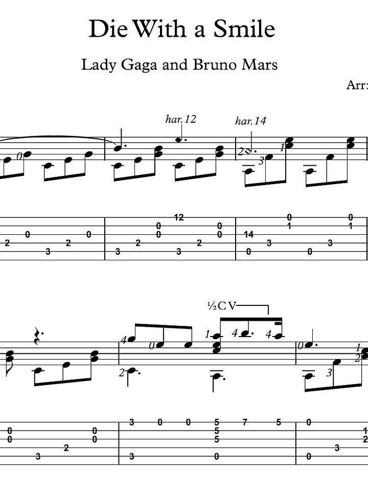 Die With A Smile - Bruno Mars and Lady Gaga product image (2)