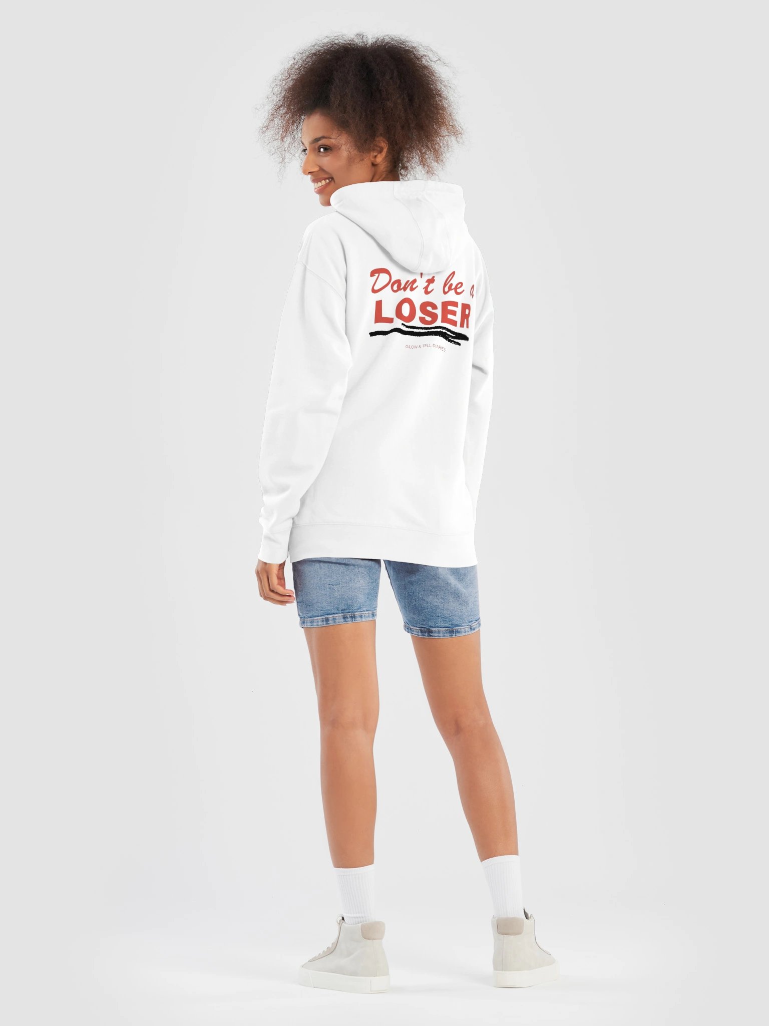 Don't be a LOSER unisex hoodie (white) product image (8)