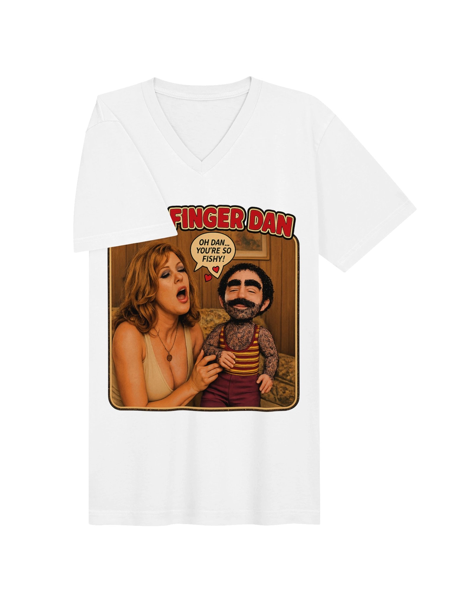 666 Toys | Fish Finger Dan | YOU'RE SO FISHY! | Bella+Canvas Short Sleeve V-Neck Jersey T-Shirt product image (3)