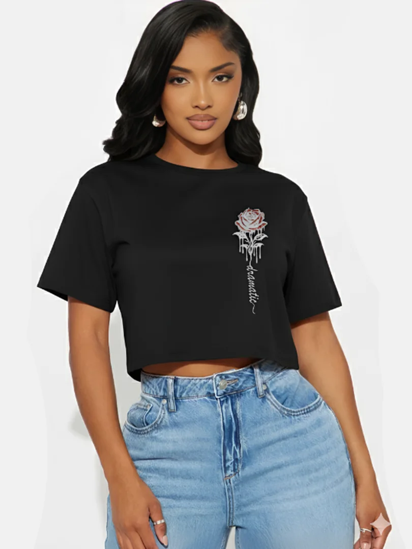 DRAMATIC ROSE x DARK CROP TOP product image (1)
