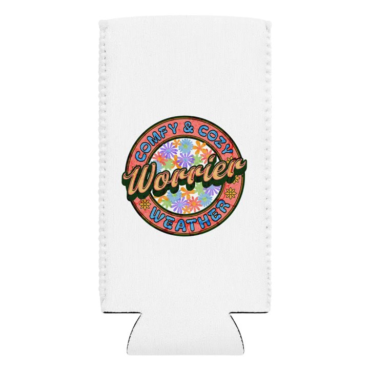 Worrier Comfy And Cozy Weather Retro Floral Coozie Can Cooler product image (2)