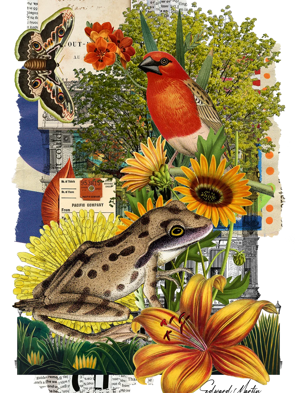 'Nature Collage No. 879' by Edward Martin-Vibrant Matte Poster Print product image (1)
