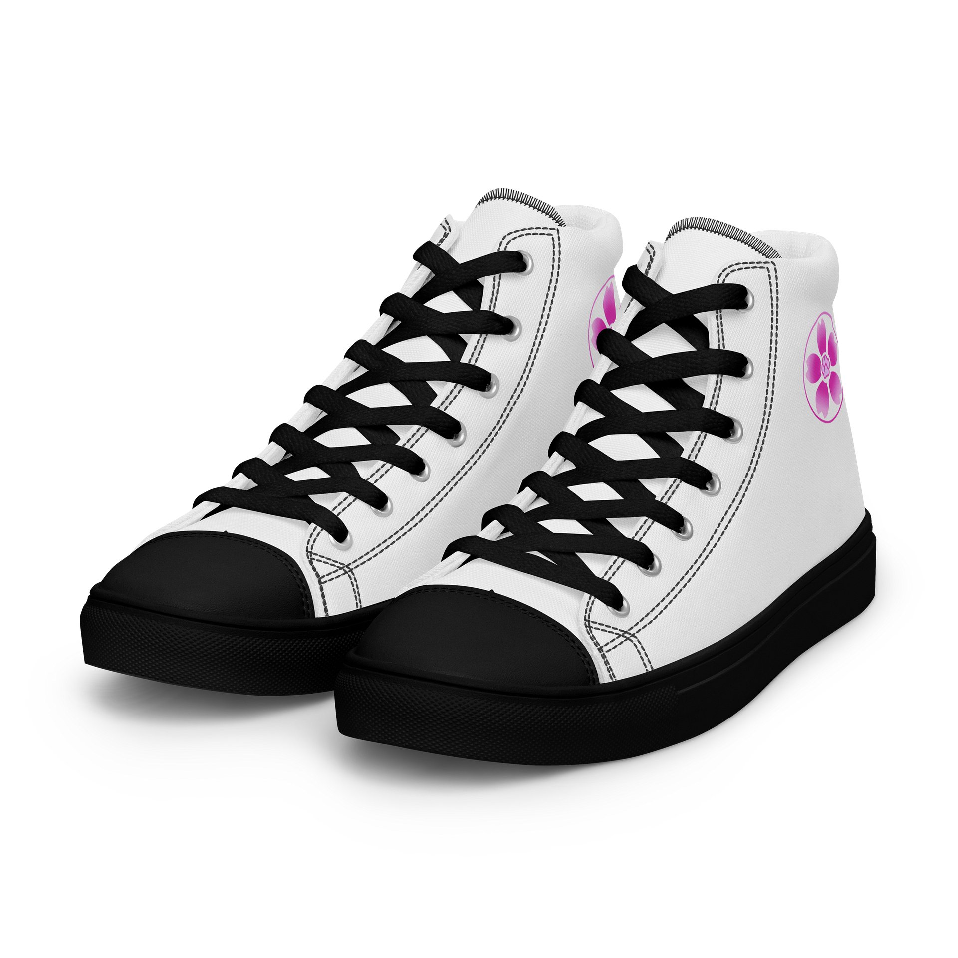 Moo Cherry Pawsom Logo Women's High-Canvas Shoes (White) product image (5)
