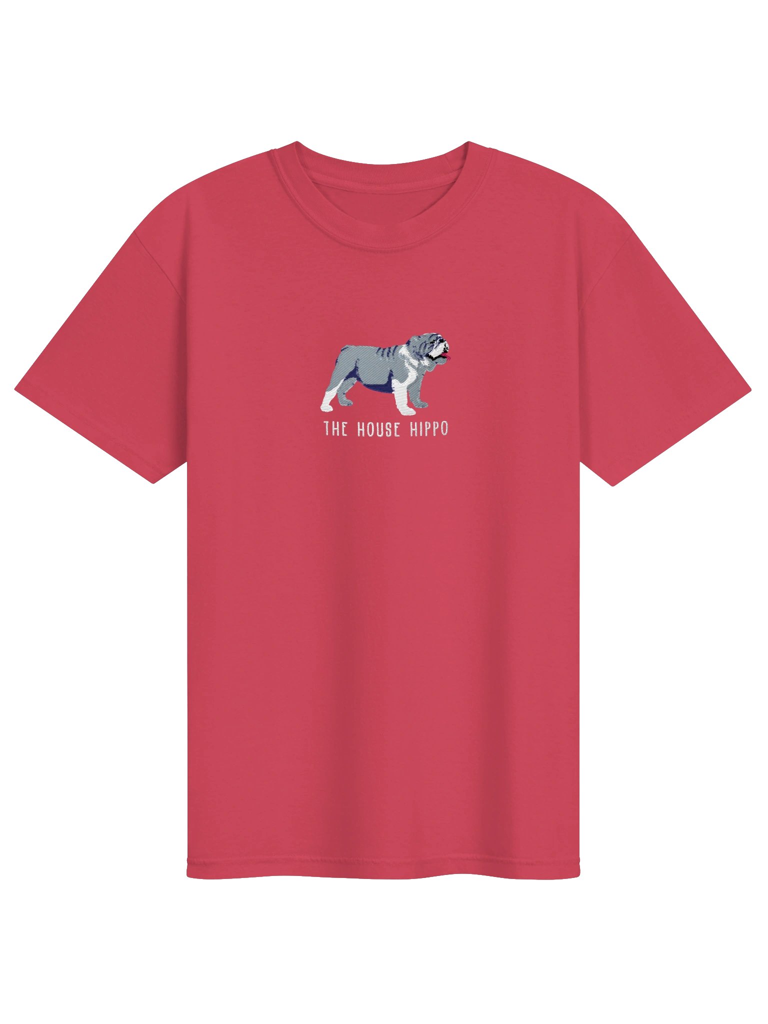 The House Hippo T-Shirt(Embroidered) of an English Bulldog(Blue & White) product image (41)