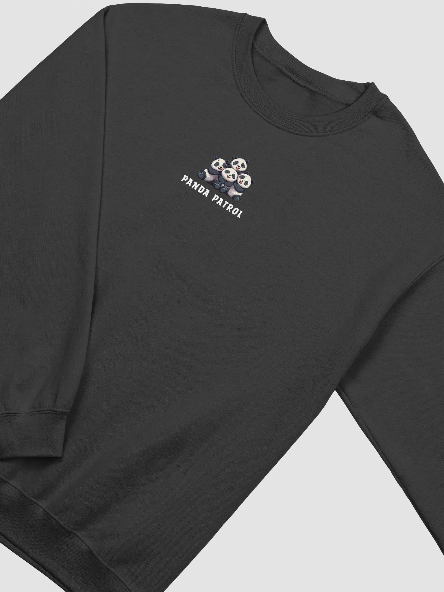 panda patrol crewneck (white text) product image (2)