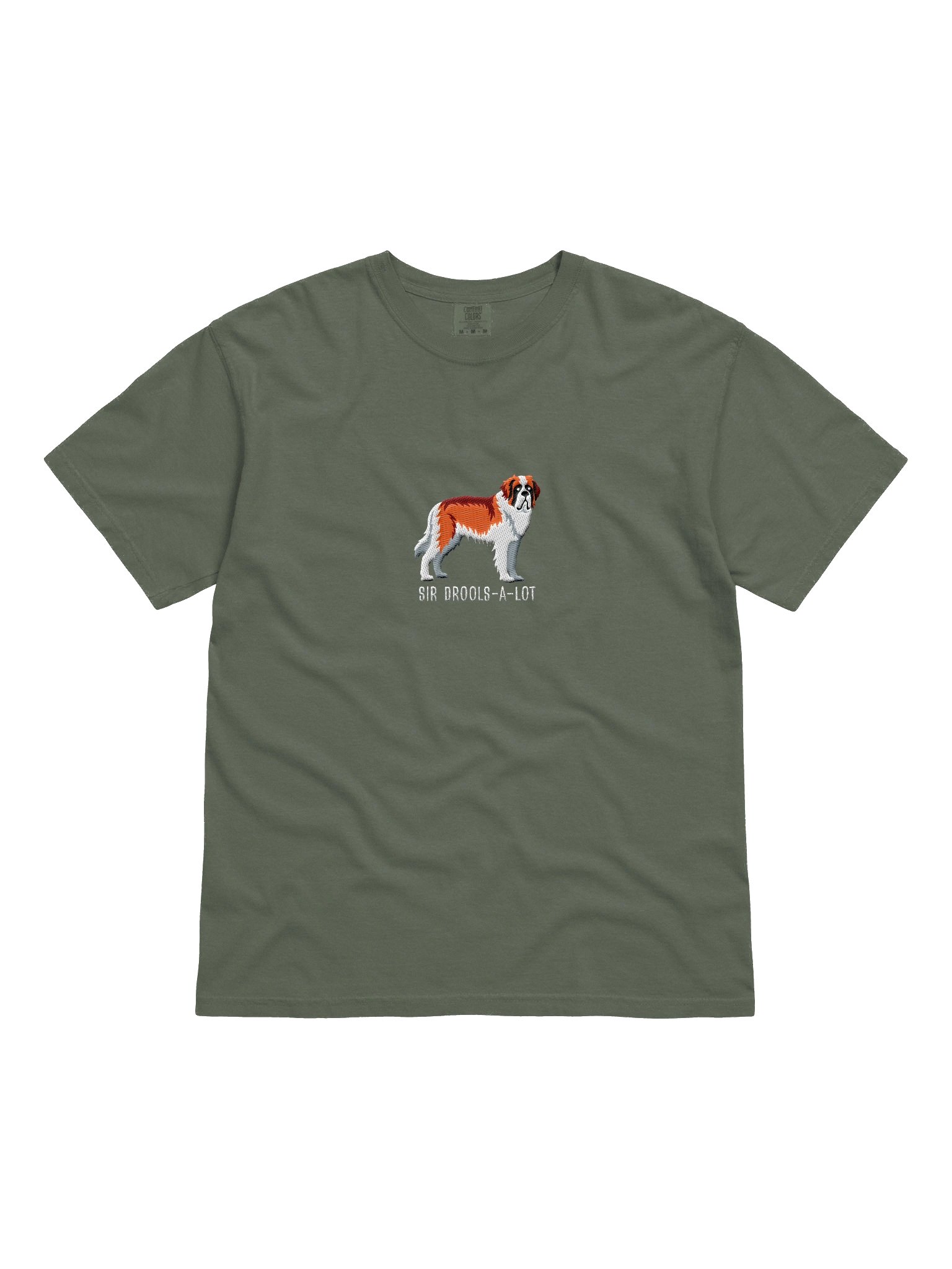Sir Drools-A-Lot T-Shirt(Embroidered) of a Saint Bernard(Red & White) product image (4)