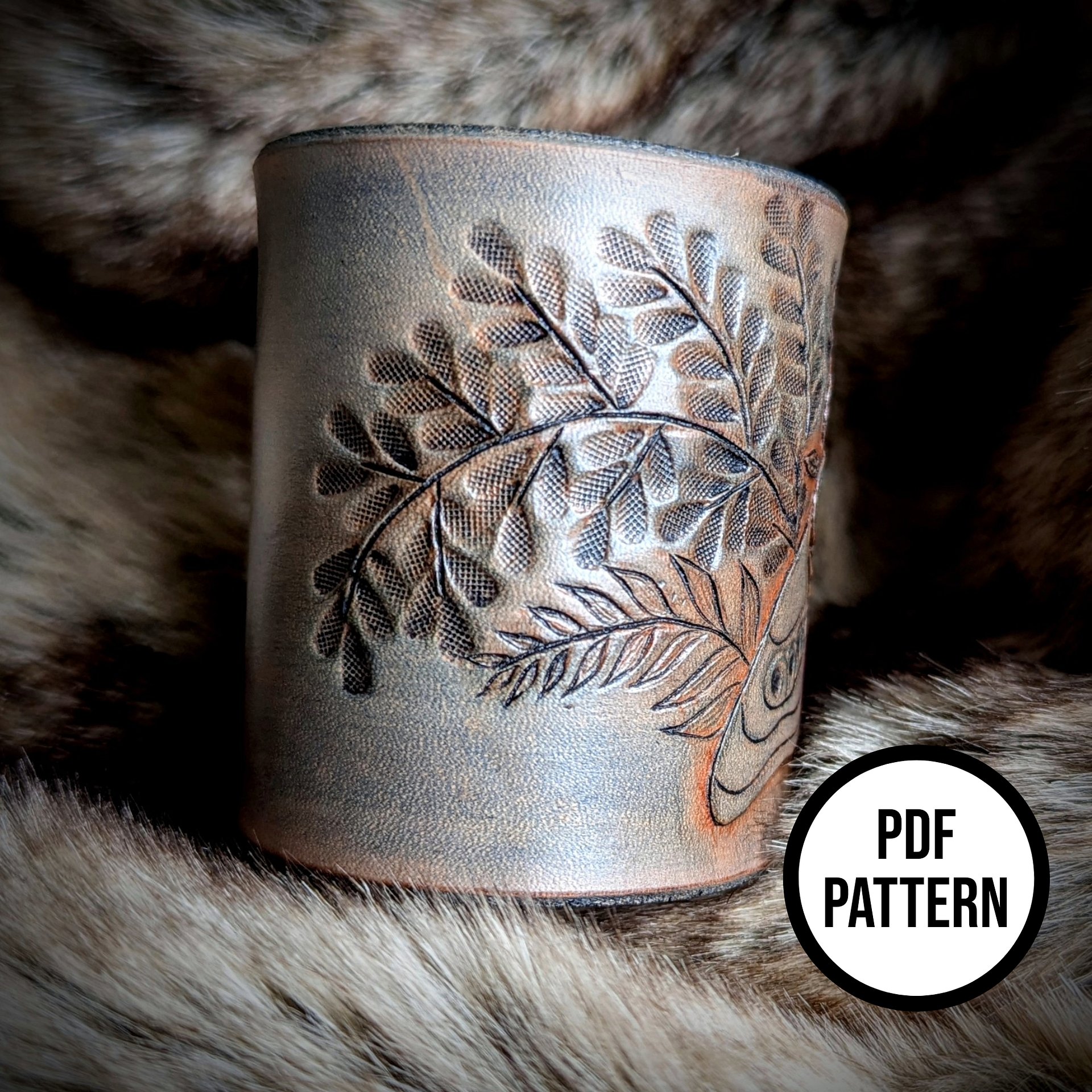 Moth Leather Cuff Pattern - Ellie Everyday Cosplay - PDF Pattern for Leatherwork product image (2)