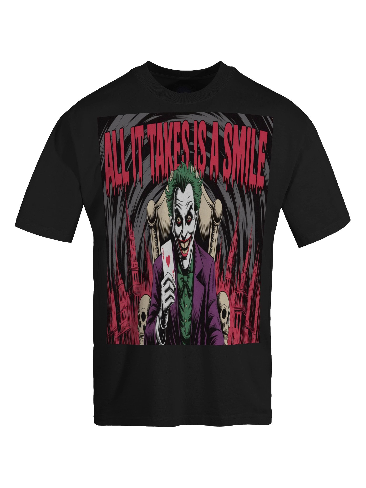 Joker 'All It Takes Is A Smile' Oversized Faded T-Shirt product image (1)