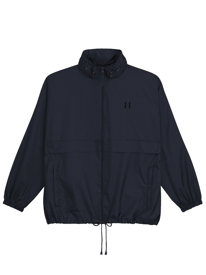 Hidenza Windbreaker Jacket – Navy Blue Oversized Lightweight Zip-Up Shell Jacket product image (1)