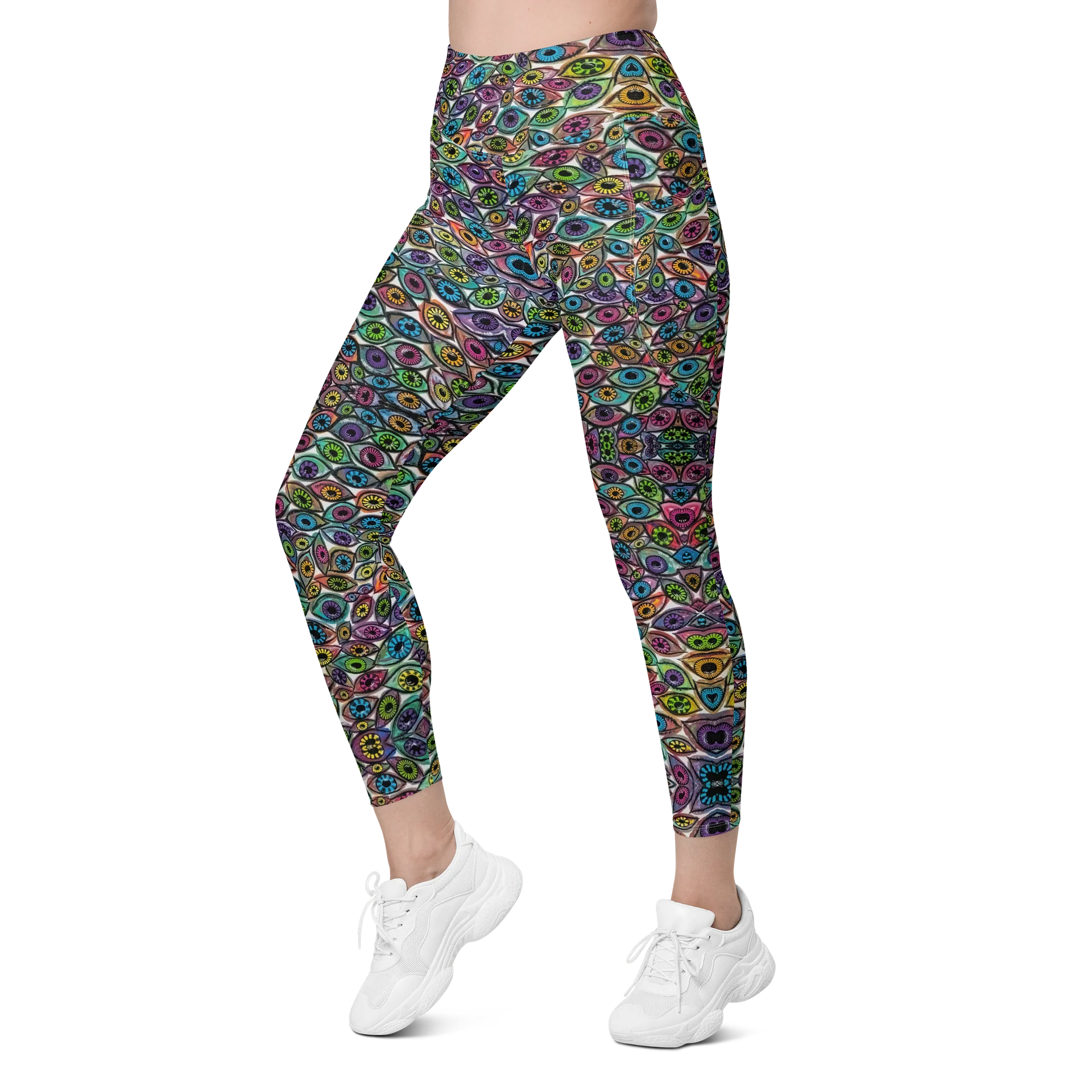 Psychedelic Eyes High Waisted Pocket Leggings | Eye See You Too product image (4)