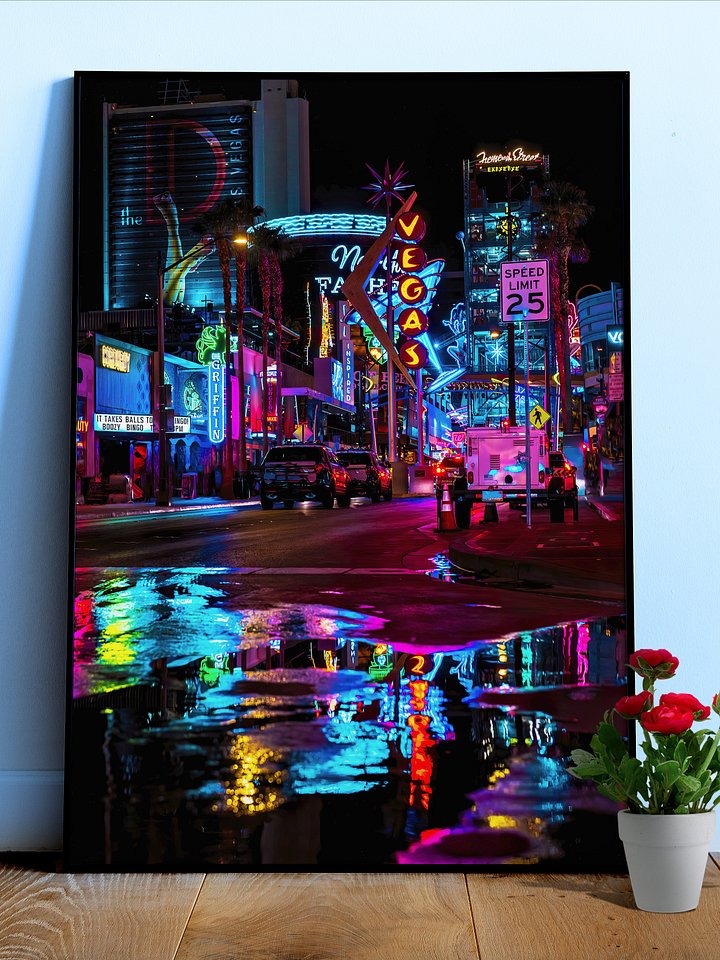 Neon night city: Las Vegas (synthwave/vaporwave/retrowave/cyberpunk) — aesthetic poster product image (1)