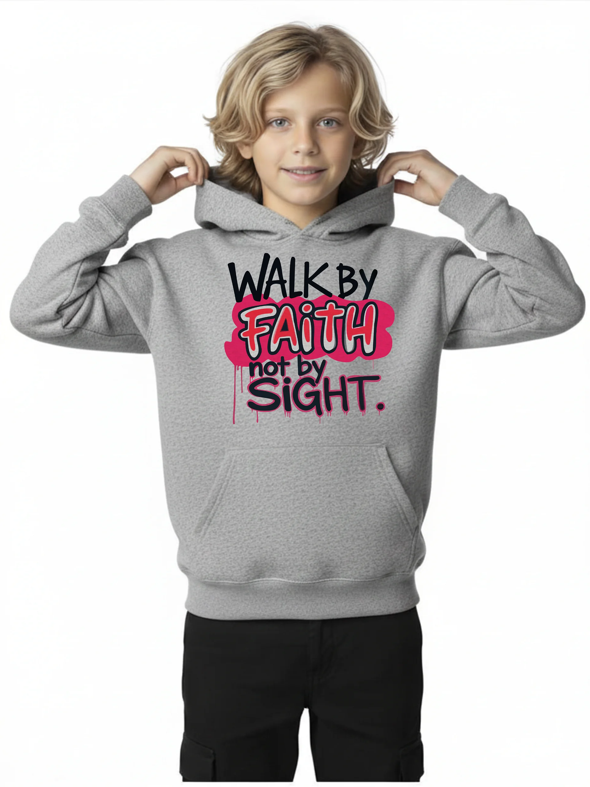 Walk by Faith Not by Sight Boys Scripture Hoodie product image (1)