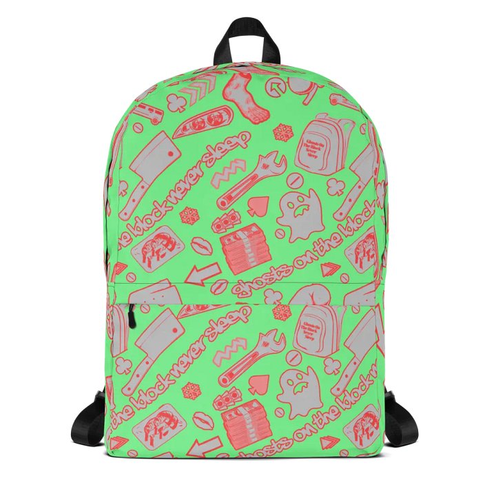 A8M - Ghosts On The Block Never Sleep Bookbag (Strawberry September) product image (1)