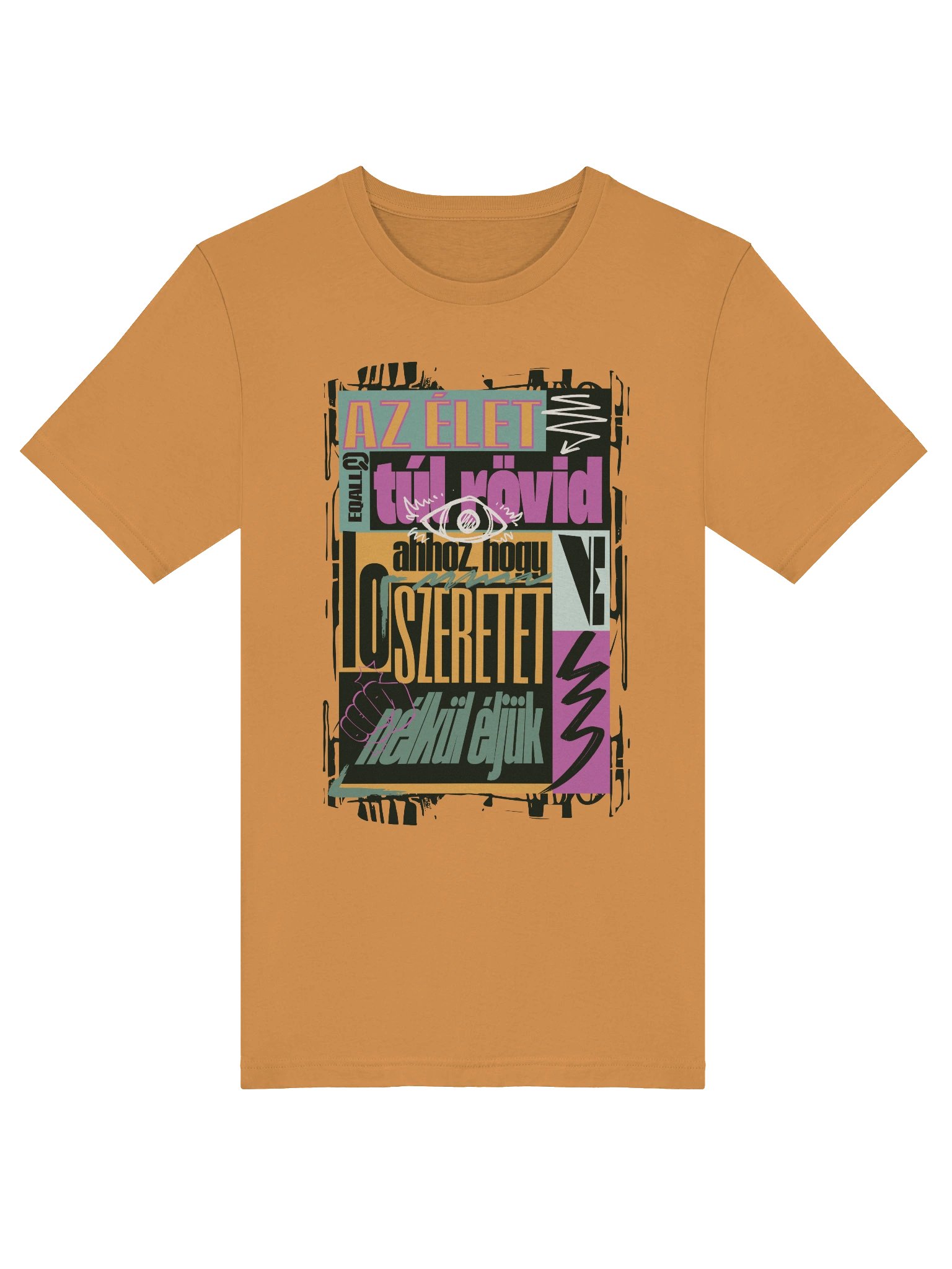 Szeretet? Az élet túl rövid... Bella + Canvas Unisex R3CVR.i Póló_EQALL® Originals_Pop Cukorka product image (6)