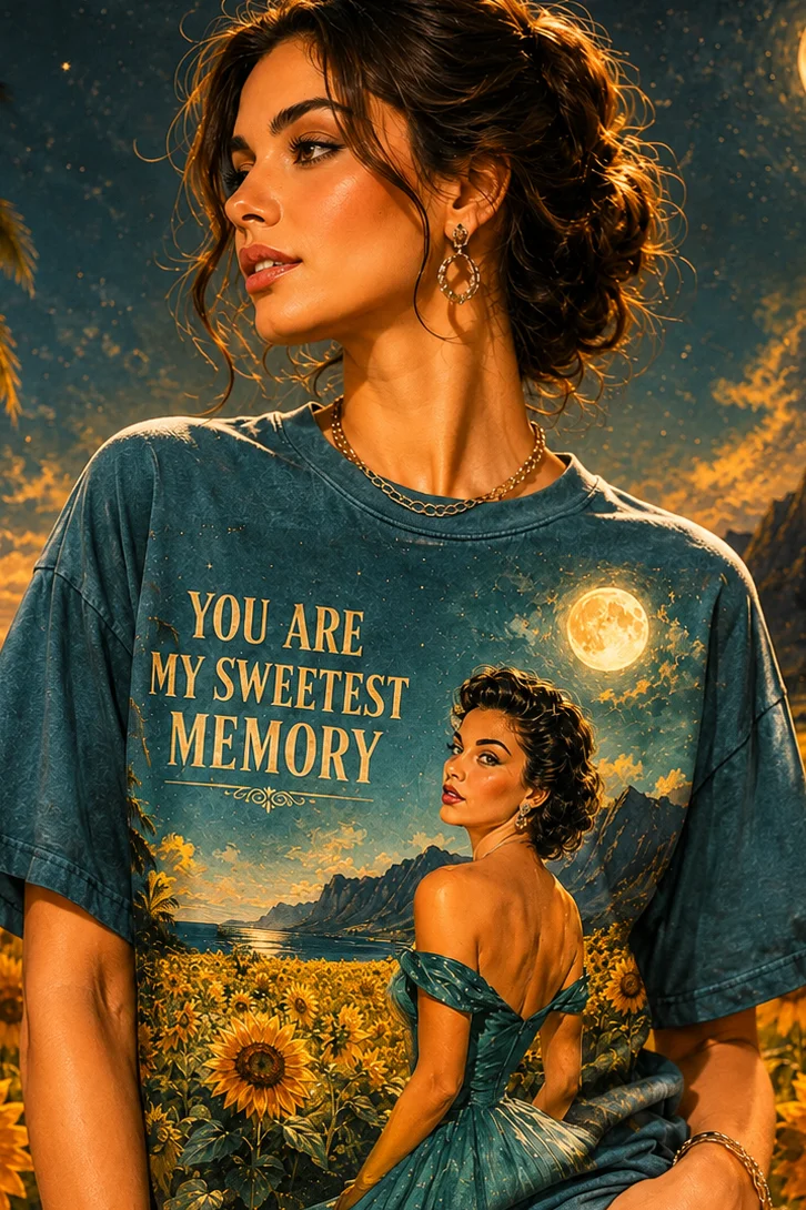 You Are My Sweetest Memory - Black Oversized Faded Tee product image (1)